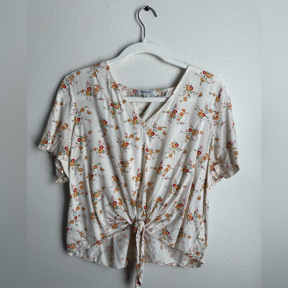 Madewell Floral tie top